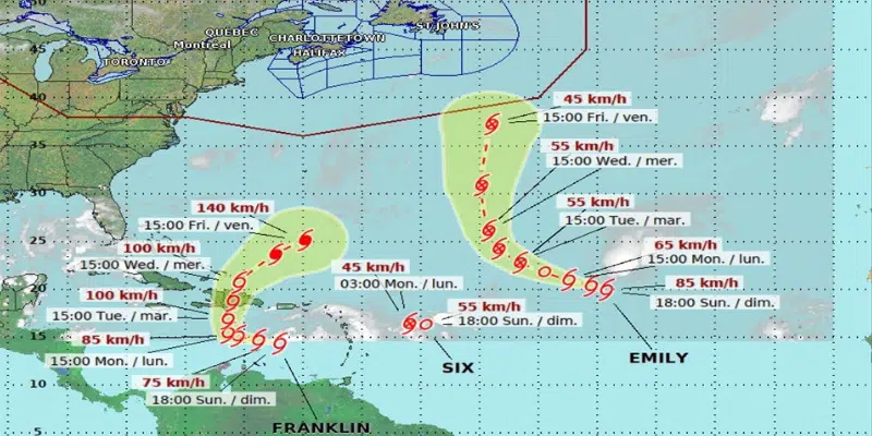 Canadian Hurricane Centre Monitoring Tropical Storm Franklin
