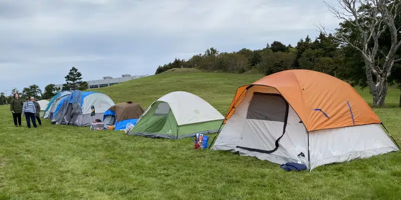 Tent City Erected at Confederation Building to Draw Attention to Housing Crisis