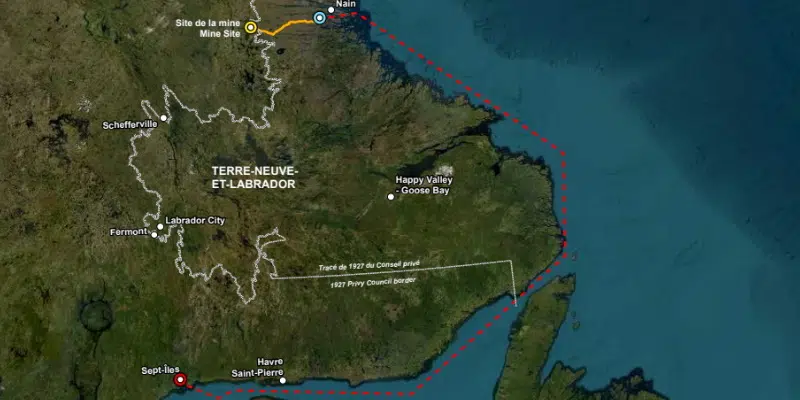 Seasonal Road From Planned Mining Site in Quebec to Northeast Coast of Labrador Proposed