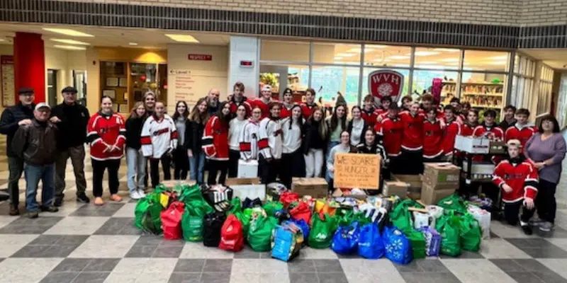 Waterford Valley High Students Give Three Van Loads of Donations to Local Food Bank