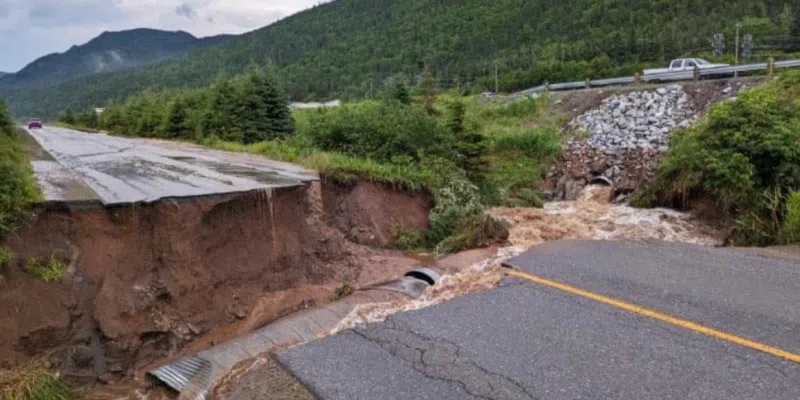 Flash Flooding Washes Out Access Road in Humber Valley