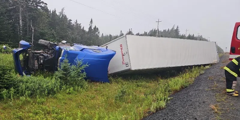 Big Rig Driver Injured in TCH Crash Causing Delays Near Whitbourne