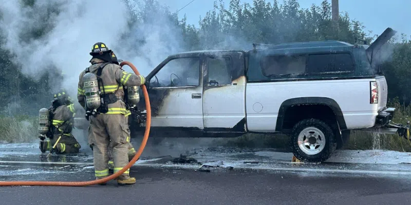 No Injuries After Truck Catches Fire on TCH Near Grand Falls-Windsor