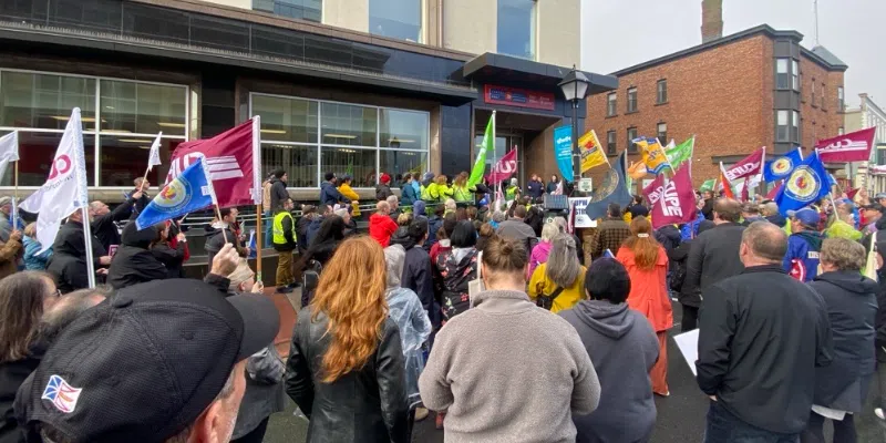 Postal Workers Rally in Downtown St. John's