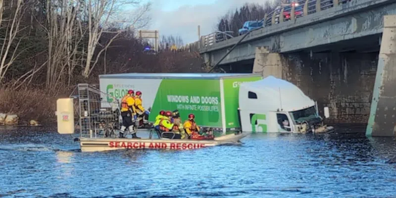 First Responders Jump into Action After Transport Truck Plunges into North West Gander River