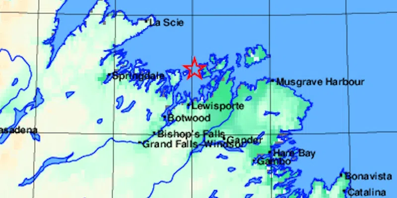 Mild Earthquake Recorded Near Virgin Arm