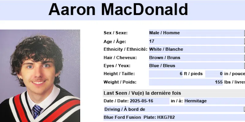 Police Issue Alert for Missing 17-Year-Old in Hermitage Area