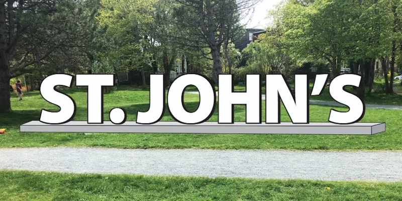 City of St. John's Installing Landmark Sign in Bannerman Park