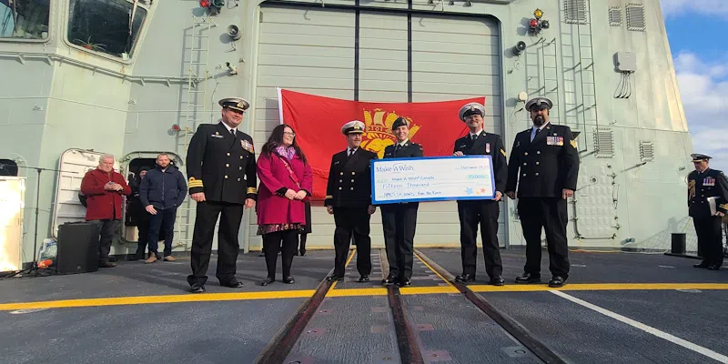 Crew of HMCS St. John's Makes Presentation to Make-A-Wish