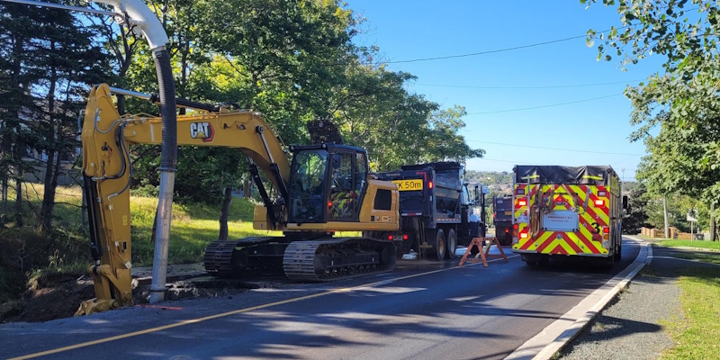 Water Main Break Results in Sinkhole Near Topsail Road in CBS