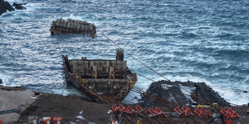 Baltic III a Shadow of its Former Self as Grounded Bulk Carrier's Removal Continues