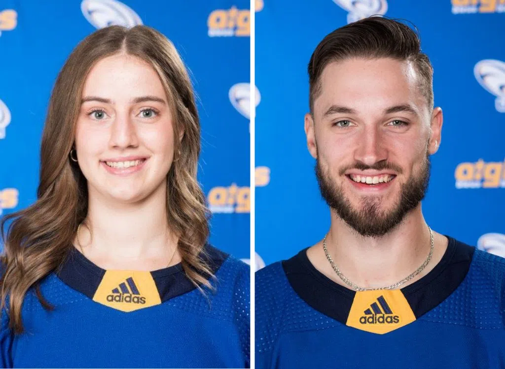 Lianne Desforges and Thomas Pelletier are the UMoncton athletes of the week