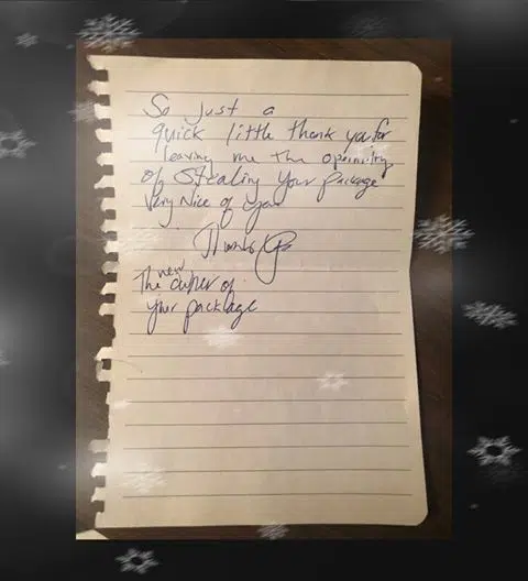 Robbie Burns Supper, Porch Theft Note, PC Points Scam