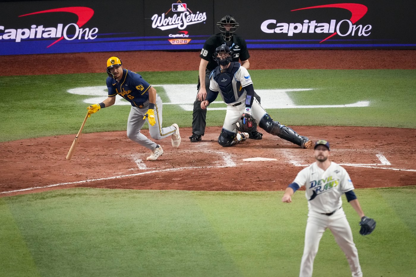 Brewers rout the Rays 10-1 to move within a win of their first World Series title