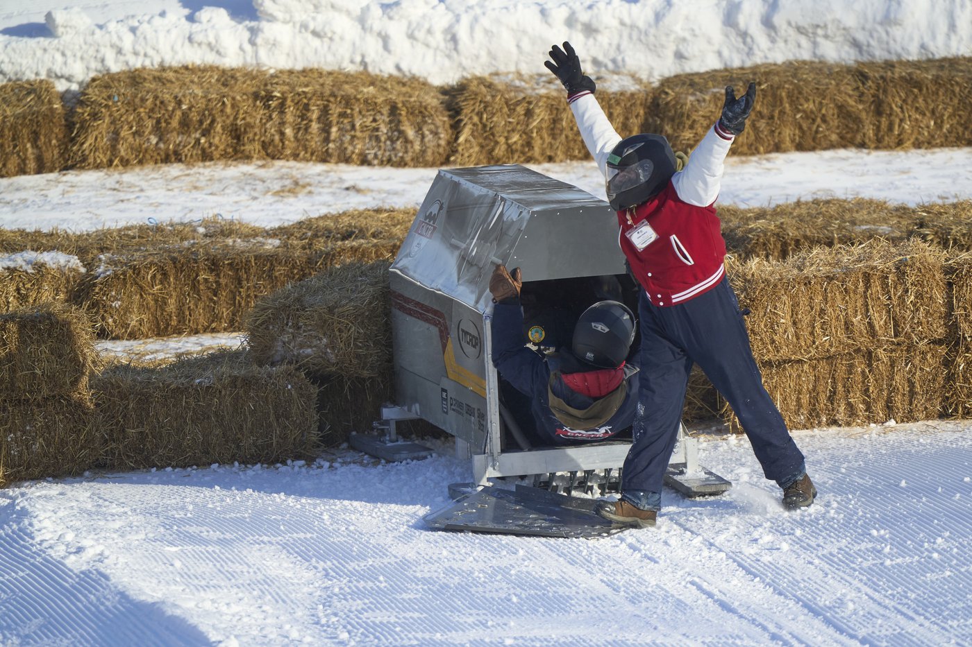 Engineering students brace the cold to race concrete sleds in London ...